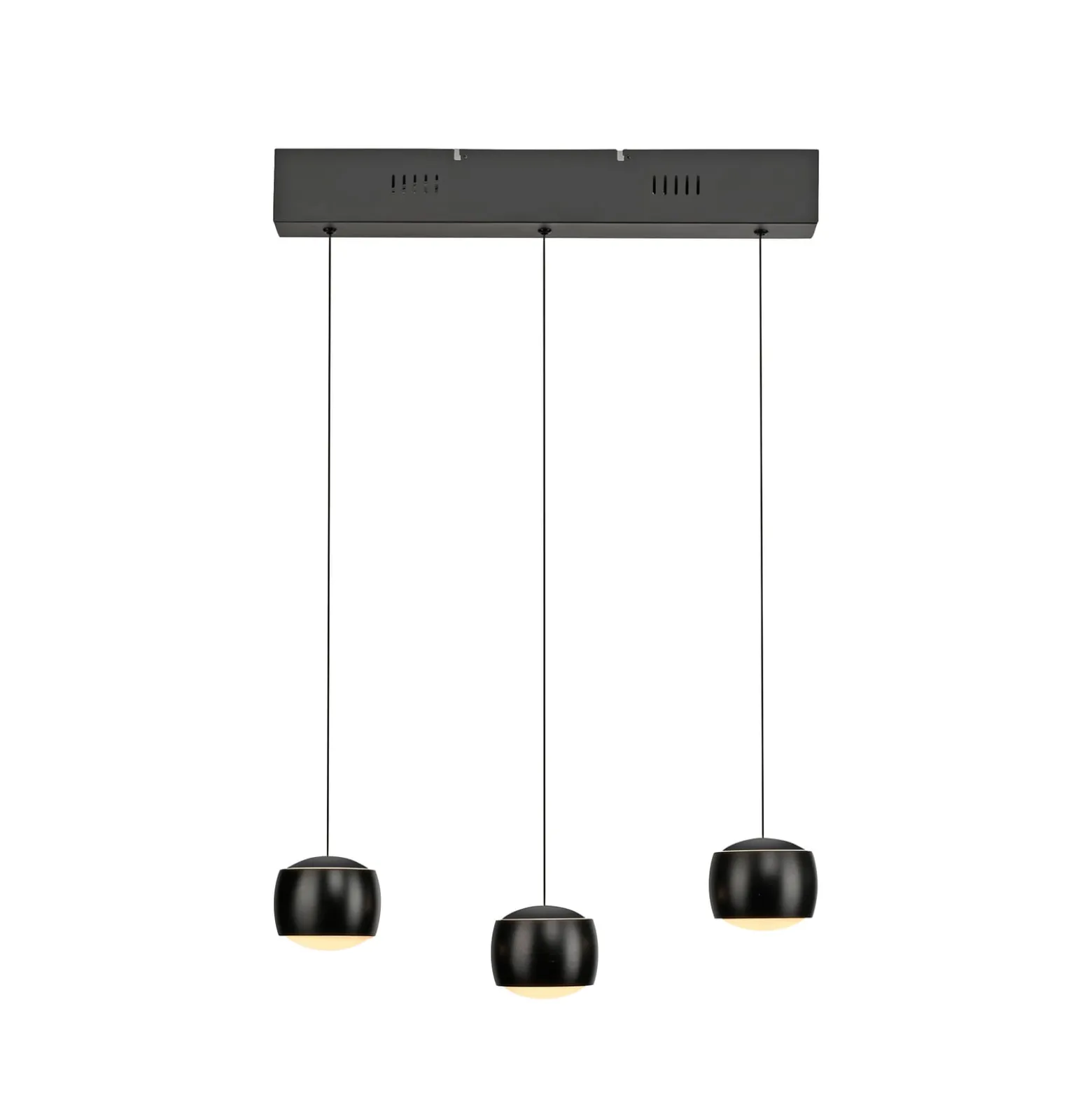JUST LIGHT. LED-riippuvalaisin Ballini, musta, 3-lamppuinen, Switchmo