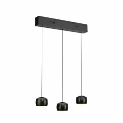 JUST LIGHT. LED-riippuvalaisin Ballini, musta, 3-lamppuinen, Switchmo