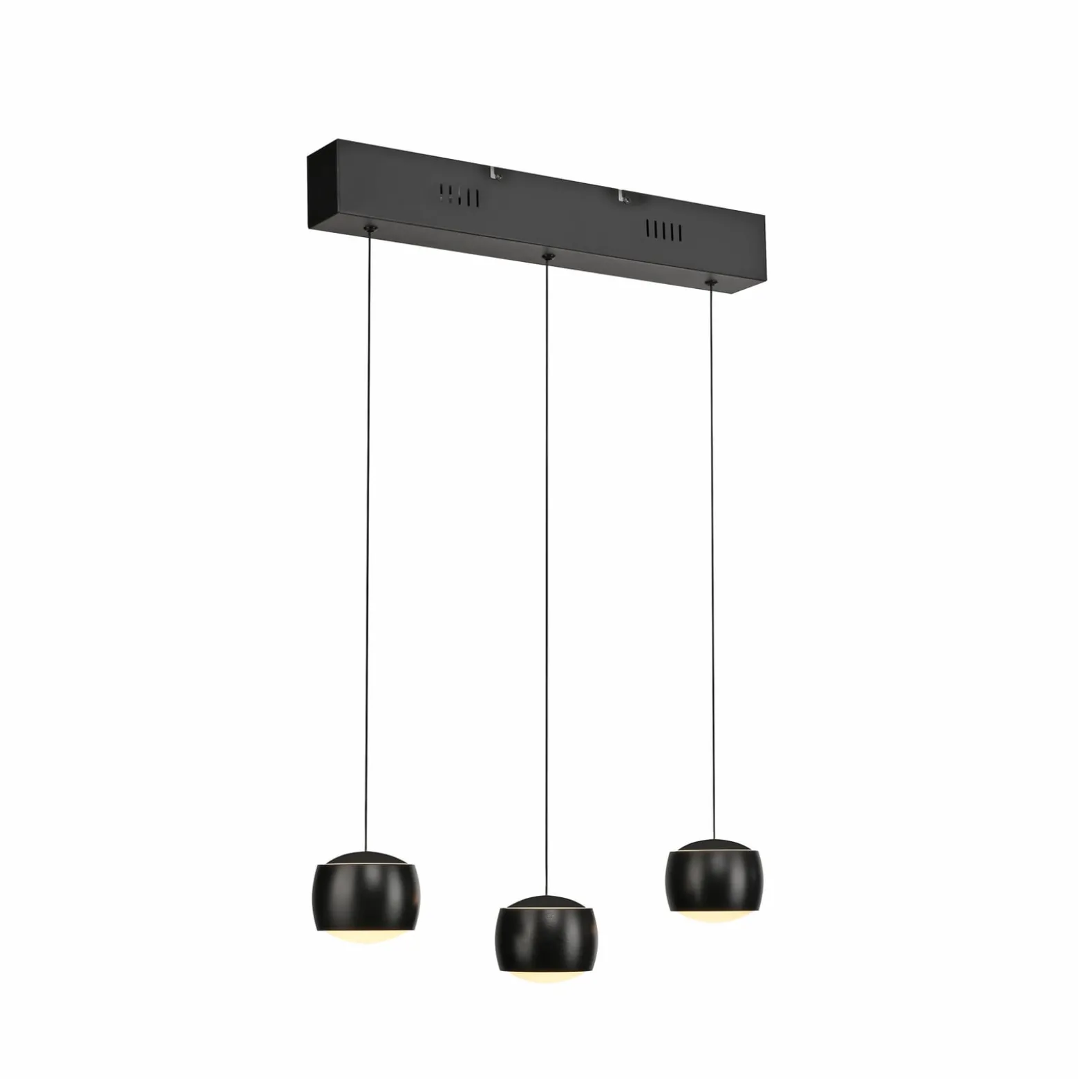 JUST LIGHT. LED-riippuvalaisin Ballini, musta, 3-lamppuinen, Switchmo