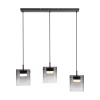 JUST LIGHT. LED-riippuvalaisin Elio, savulasi, 3-lamppuinen, musta