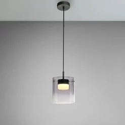 JUST LIGHT. LED-riippuvalaisin Elio, savulasi, 1-lamppuinen, musta