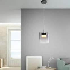 JUST LIGHT. LED-riippuvalaisin Elio, savulasi, 1-lamppuinen, musta