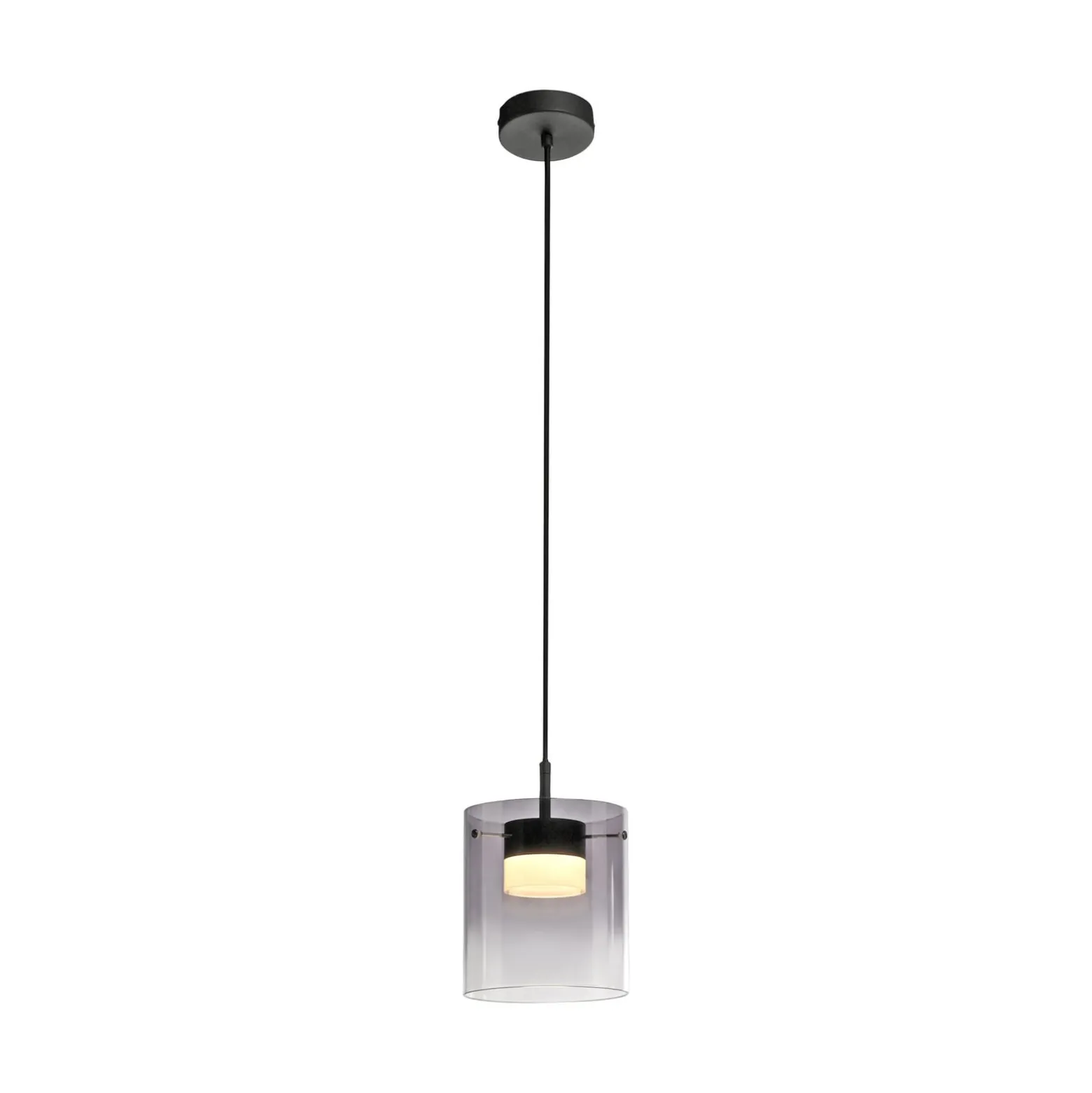 JUST LIGHT. LED-riippuvalaisin Elio, savulasi, 1-lamppuinen, musta