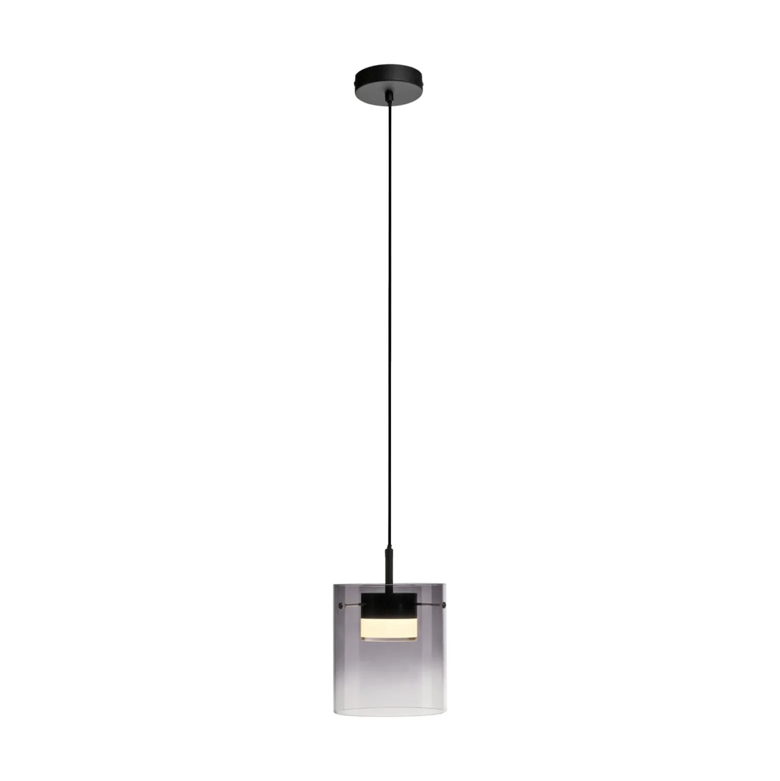 JUST LIGHT. LED-riippuvalaisin Elio, savulasi, 1-lamppuinen, musta