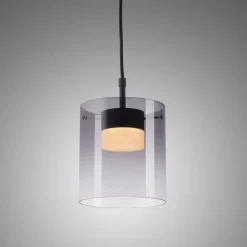 JUST LIGHT. LED-riippuvalaisin Elio, savulasi, 1-lamppuinen, musta