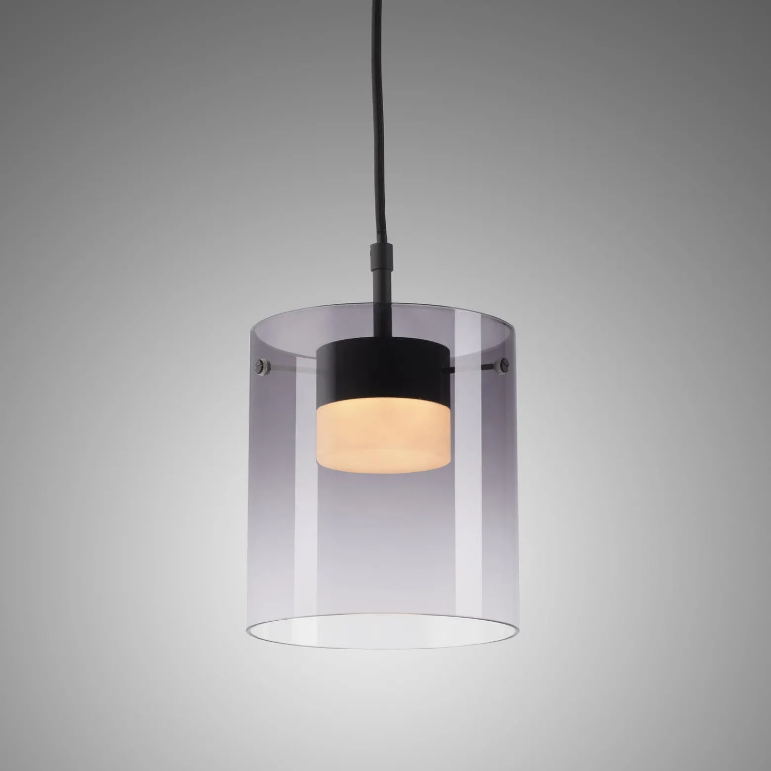 JUST LIGHT. LED-riippuvalaisin Elio, savulasi, 1-lamppuinen, musta