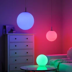 JUST LIGHT. LED-riippuvalaisin LOLAsmart Bolo, Ø 25 cm, RGB, CCT