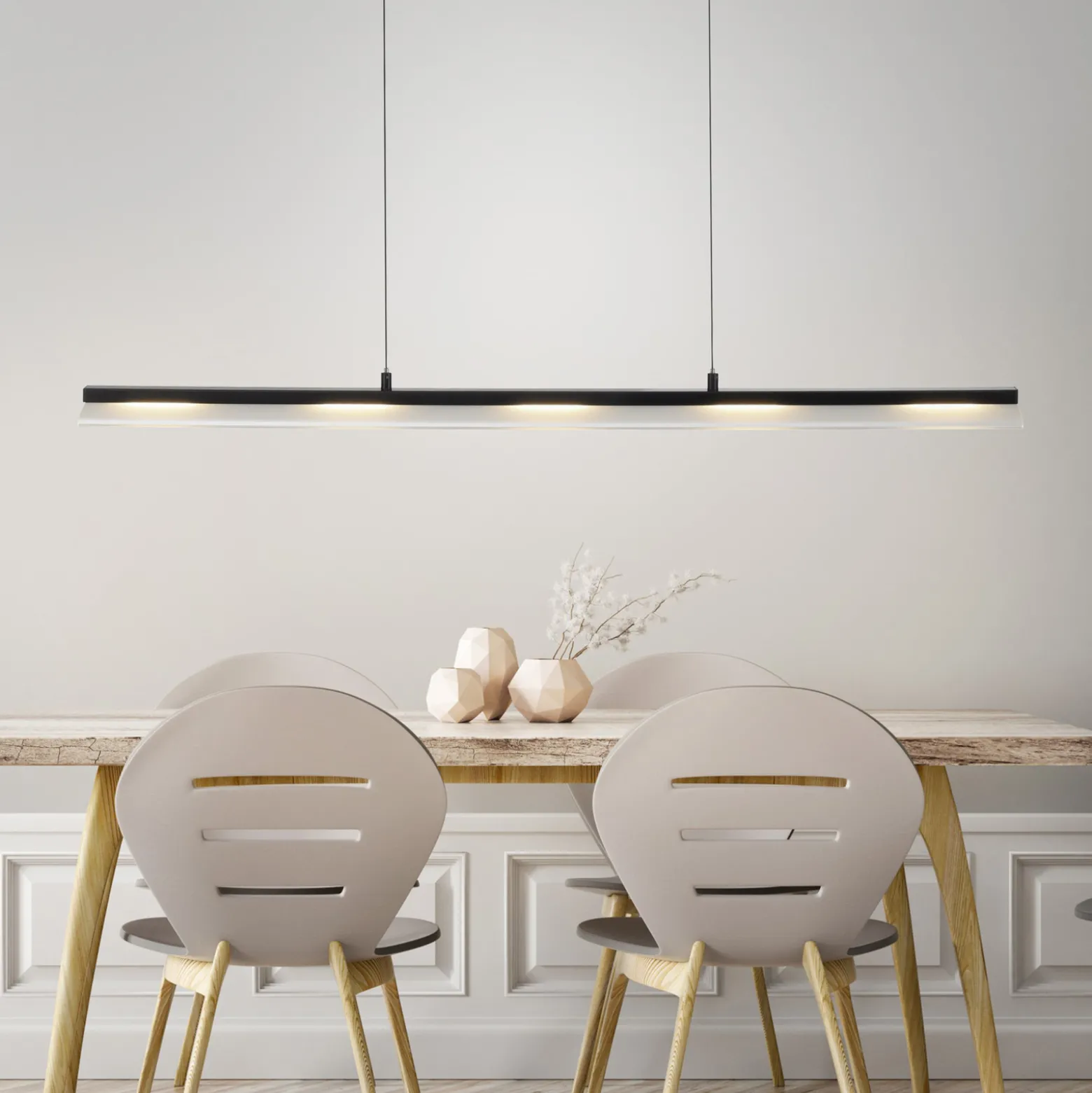JUST LIGHT. LED-riippuvalaisin Nele, musta, rauta, lasi