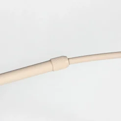 Kaareva lattiavalaisin Sparkled Light, kermanvärinen/harmaa pellava, 240 cm
