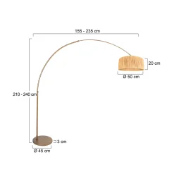 Kaareva maavalaisin Sparkled Light pronssi/ruskea 240 cm meriruoko