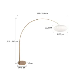 Kaareva maavalaisin Sparkled Light pronssi/valkoinen, 240 cm, silkki