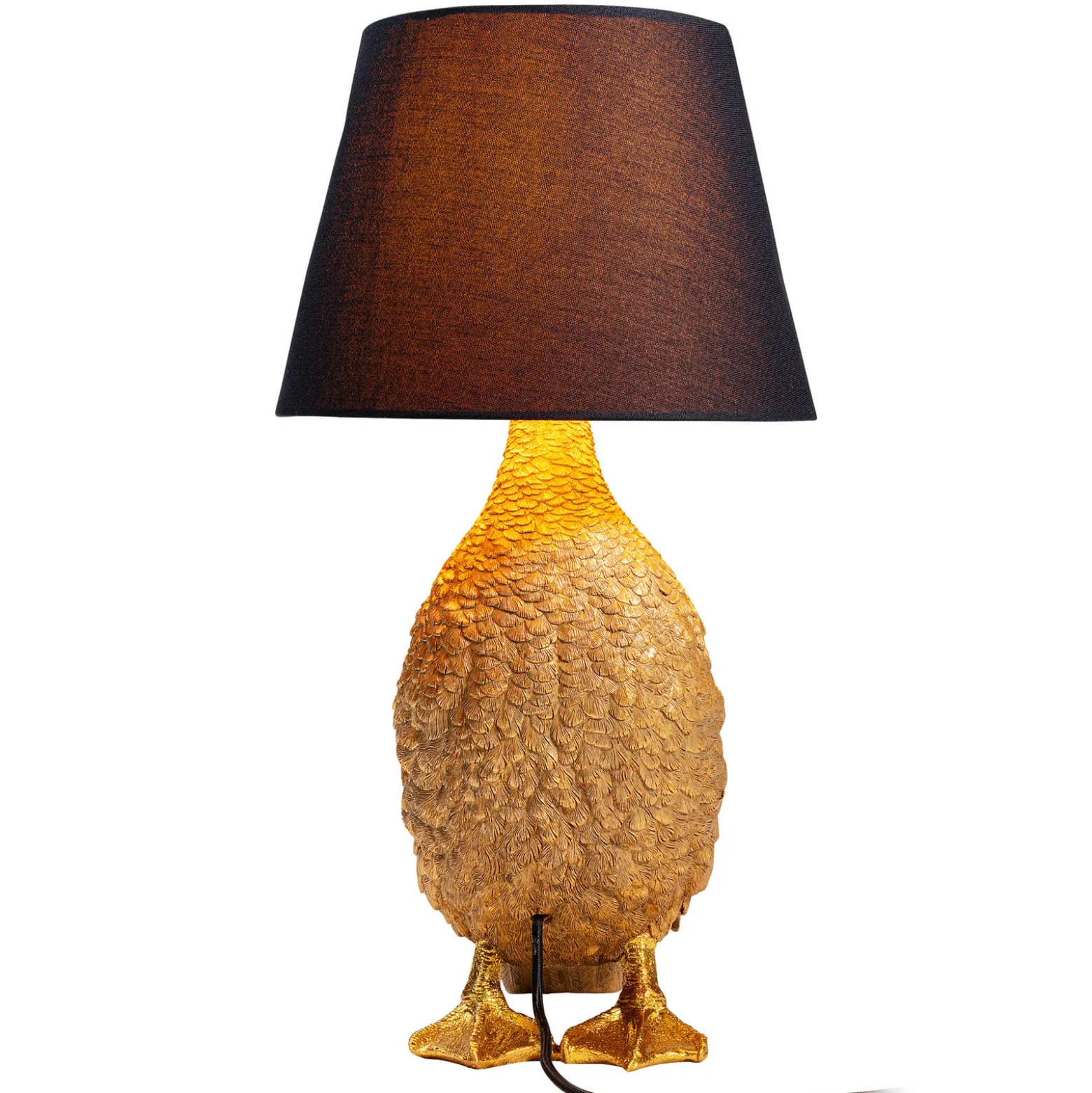 KARE Animal Duck pöytävalaisin, jossa on kankainen varjostin