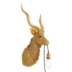 KARE Animal Goat -seinävalo pistokkeella, kulta