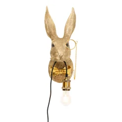 Kare Animal Rabbit -seinävalaisin, kulta, muovi, E27