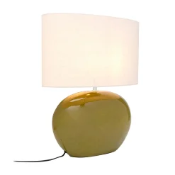 Kare Beo-pöytävalaisin, vihreä, puuvilla, korkeus 50 cm, E27