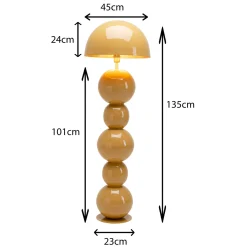 Kare Candy -lattiavalaisin, ruskea, teräs, korkeus 125 cm, E27