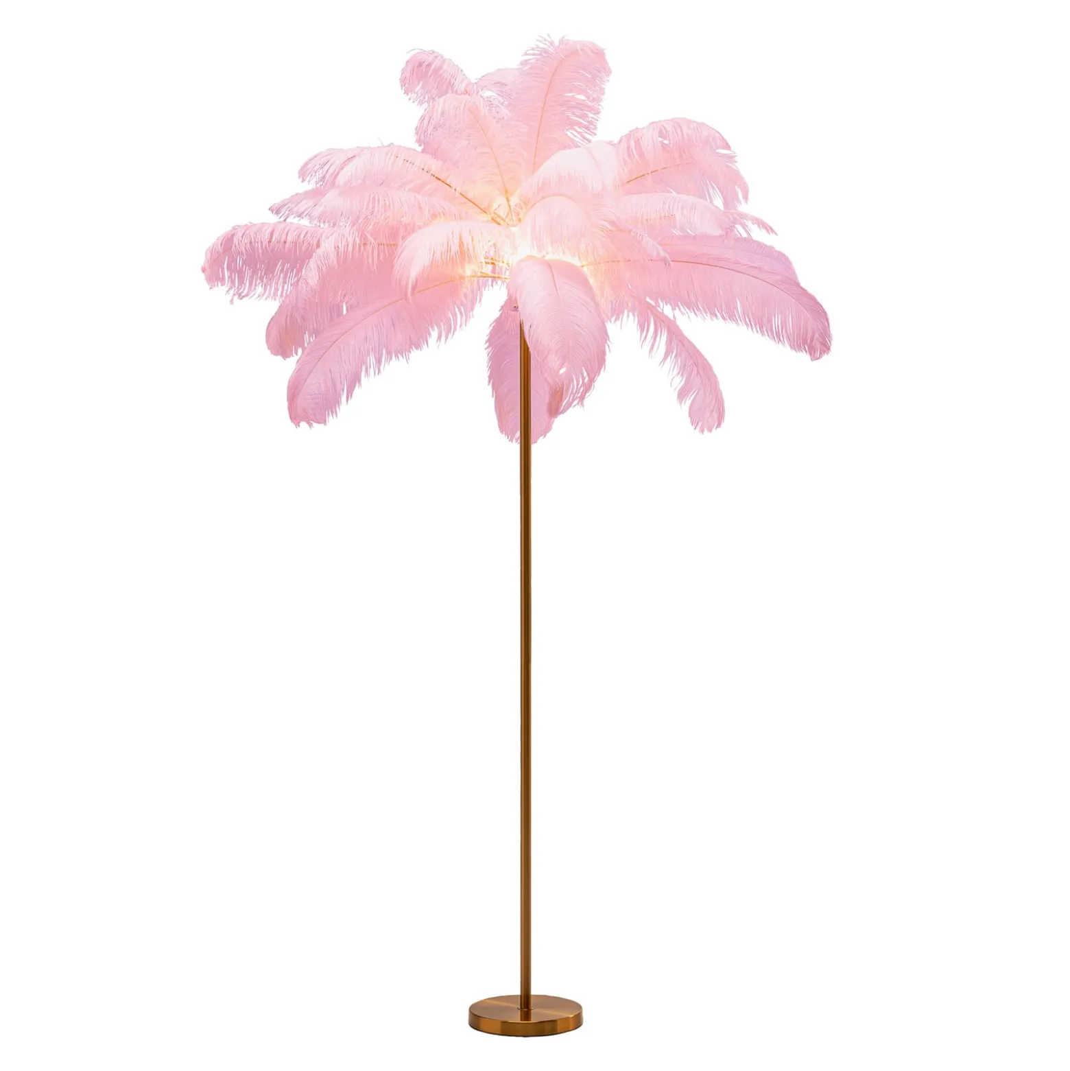 KARE Feather Palm -lattiavalaisin sulilla, pinkki