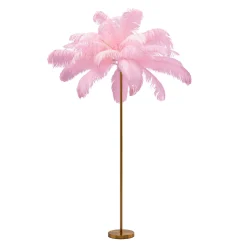 KARE Feather Palm -lattiavalaisin sulilla, pinkki