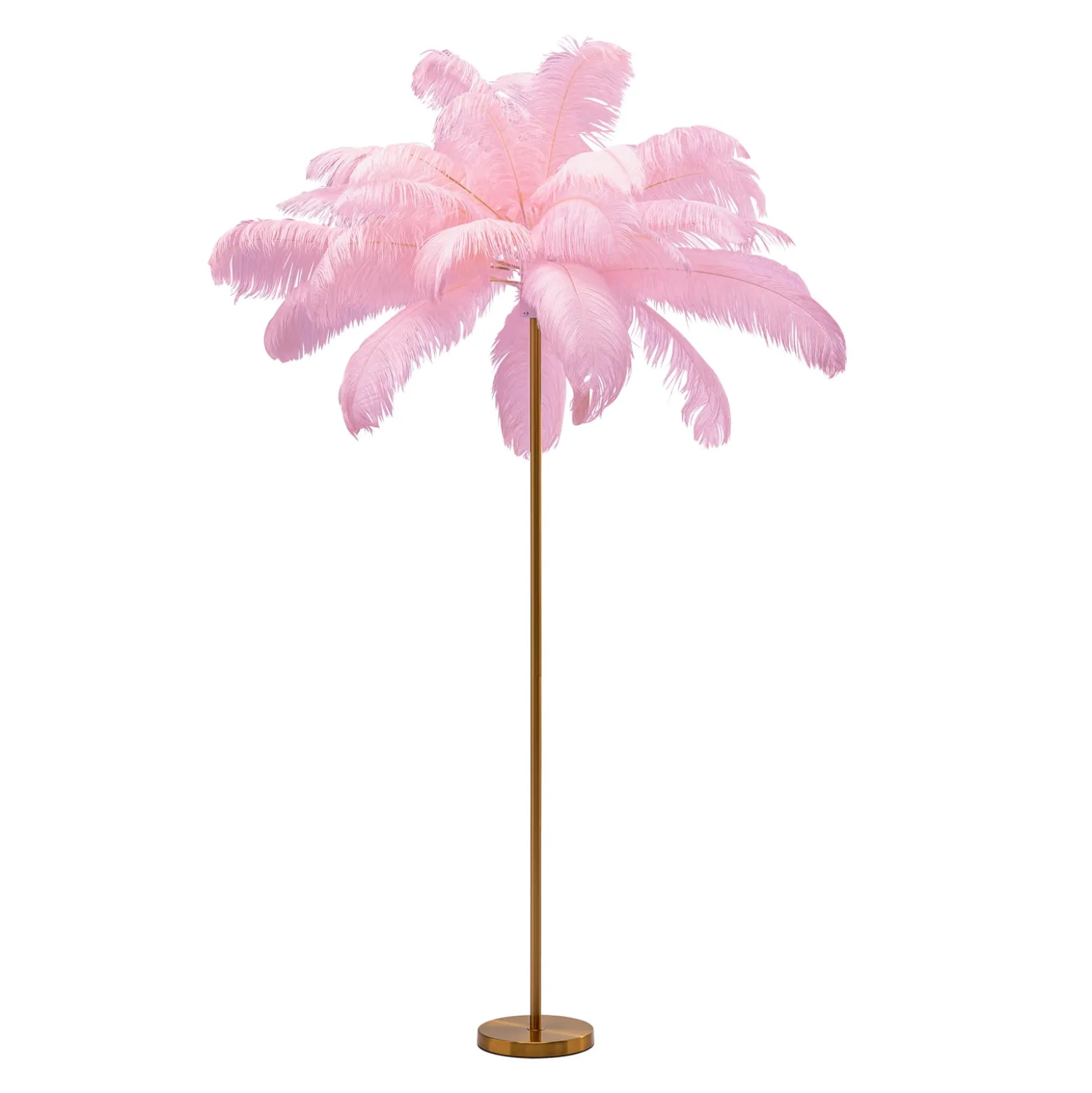 KARE Feather Palm -lattiavalaisin sulilla, pinkki