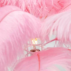 KARE Feather Palm -lattiavalaisin sulilla, pinkki