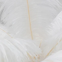 KARE Feather Palm-lattiavalaisin sulilla valkoinen