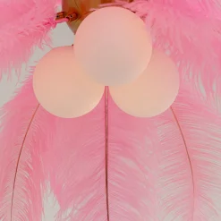 Kare Feather Palm -riippuvalaisin, vaaleanpunainen, höyhenet, Ø 87 cm, G9