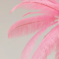 Kare Feather Palm -riippuvalaisin, vaaleanpunainen, höyhenet, Ø 87 cm, G9