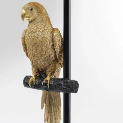 KARE lattiavalaisin Animal Papukaija, musta tekstiili, kultainen kuvio