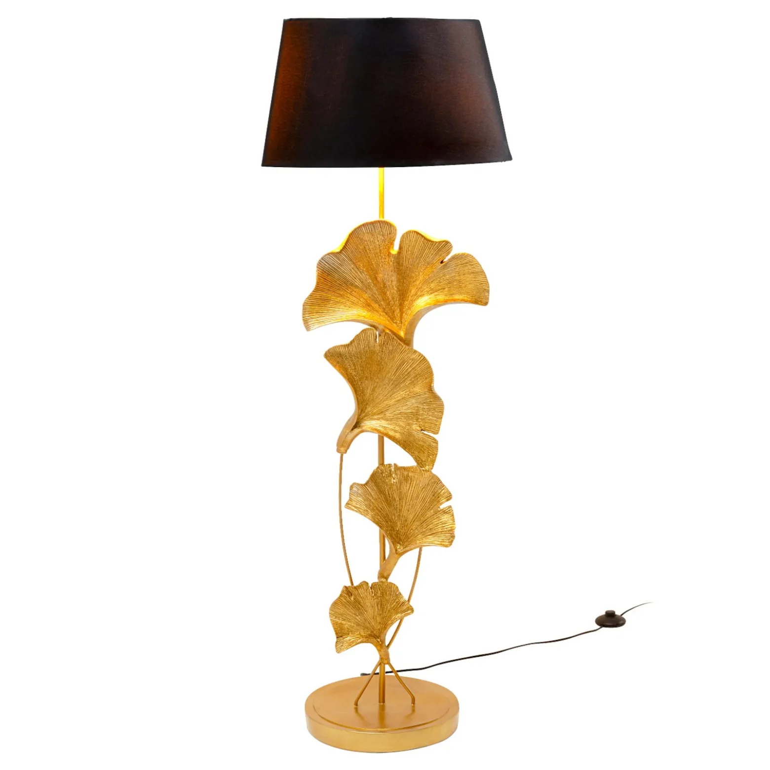 Kare-lattiavalaisin Ginkgo, kulta, pellava, korkeus 129 cm, E27