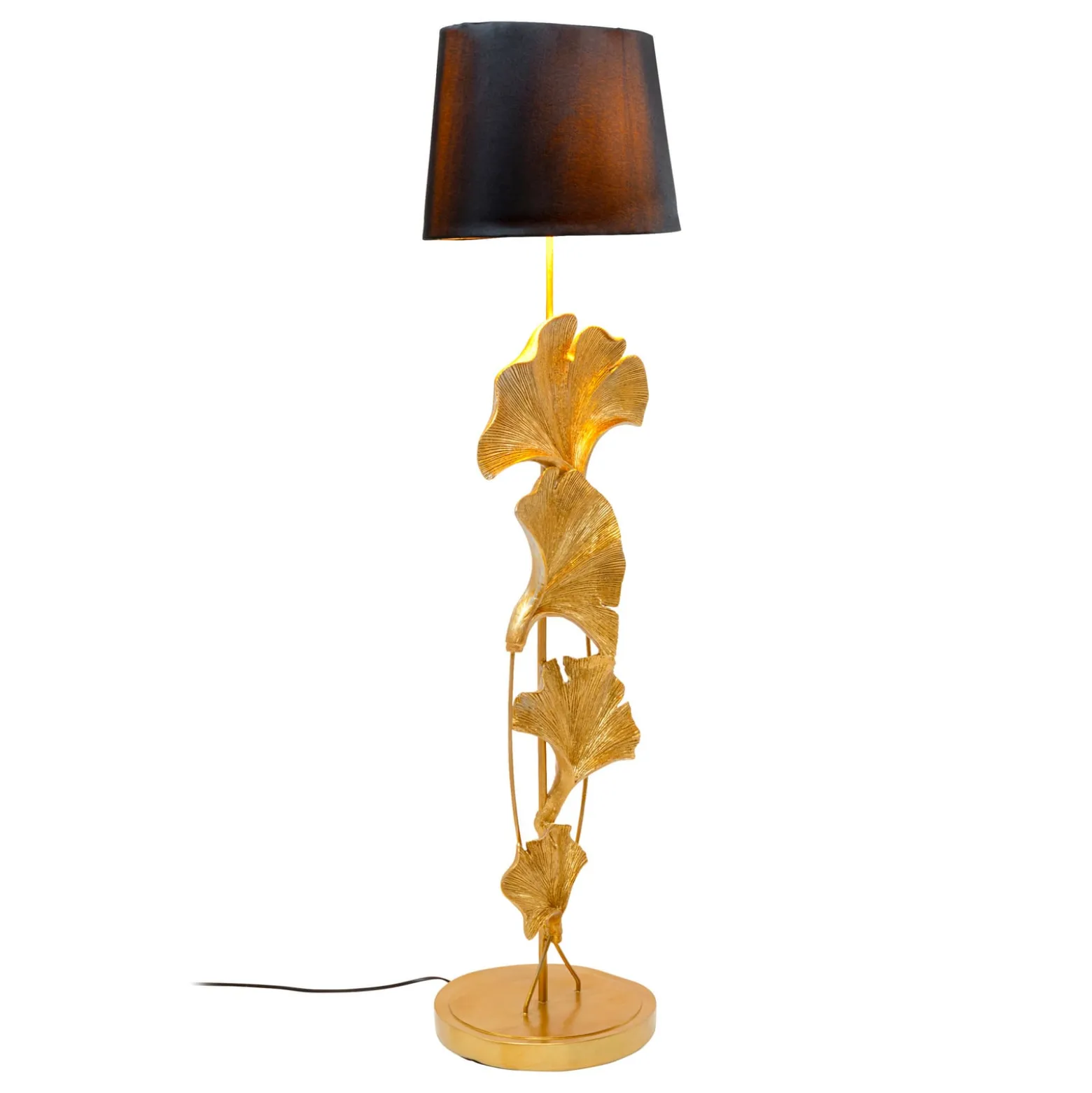 Kare-lattiavalaisin Ginkgo, kulta, pellava, korkeus 129 cm, E27