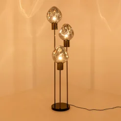 Kare lattiavalaisin Supernova, savuharmaa, lasi, 160 cm, E27