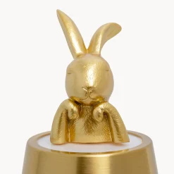 Kare LED-akkukäyttöinen pöytävalaisin Animal Rabbit, kulta, IP54, 29 cm
