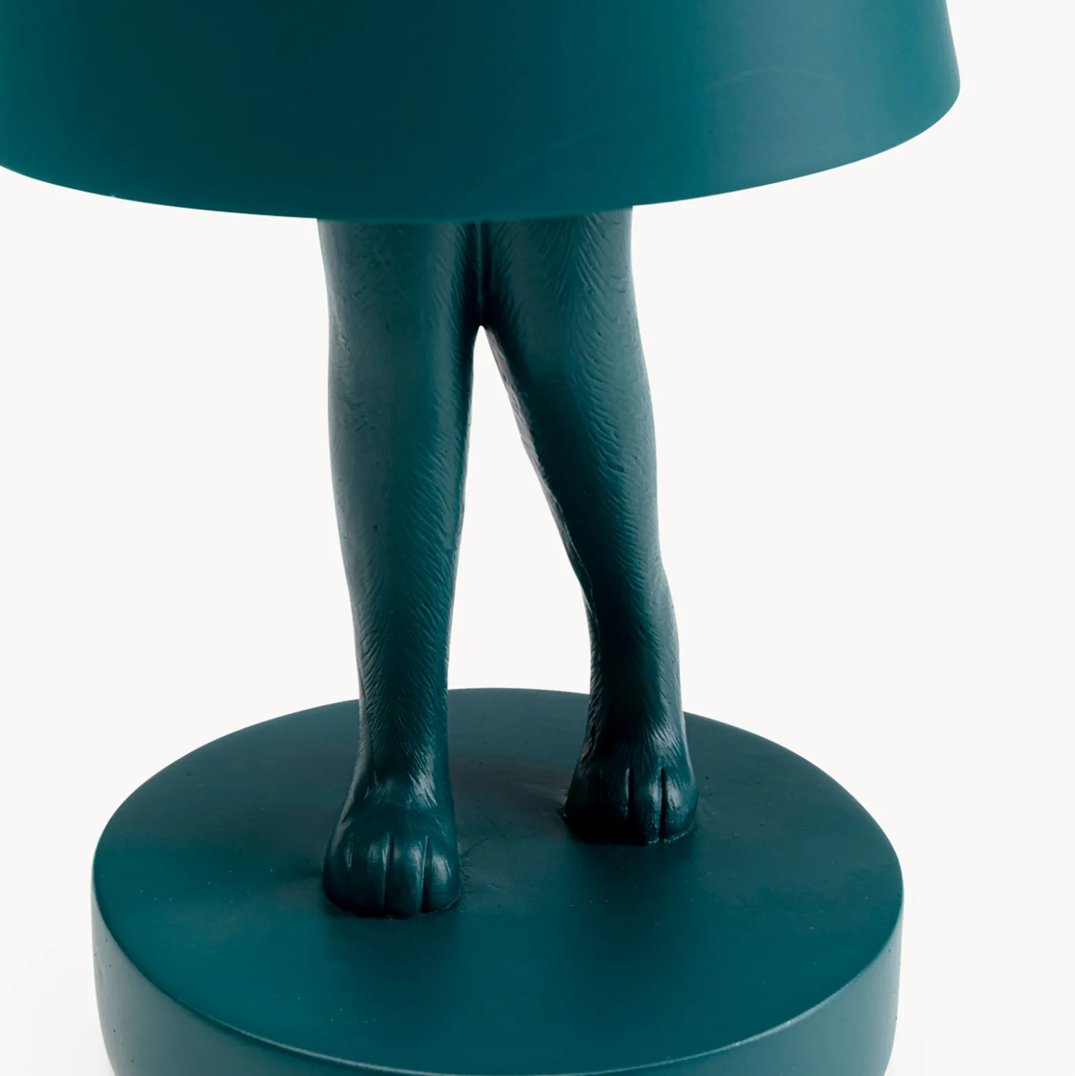 Kare LED-akkukäyttöinen pöytävalaisin Animal Rabbit, petrol, IP54, 29 cm