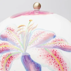 Kare Lillies -pöytävalaisin, monivärinen, posliini, E27, 62 cm
