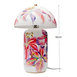 Kare Lillies -pöytävalaisin, monivärinen, posliini, E27, 62 cm