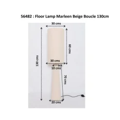 Kare Marleen-lattiavalaisin, beige, pellava, 130 cm, E27