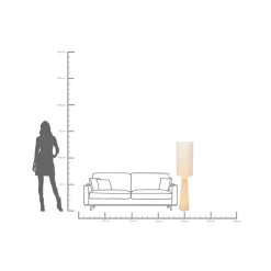 Kare Marleen-lattiavalaisin, beige, pellava, 130 cm, E27