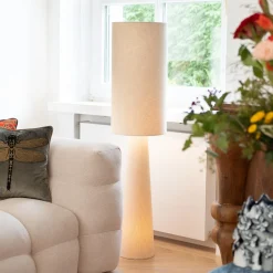 Kare Marleen-lattiavalaisin, beige, pellava, 130 cm, E27