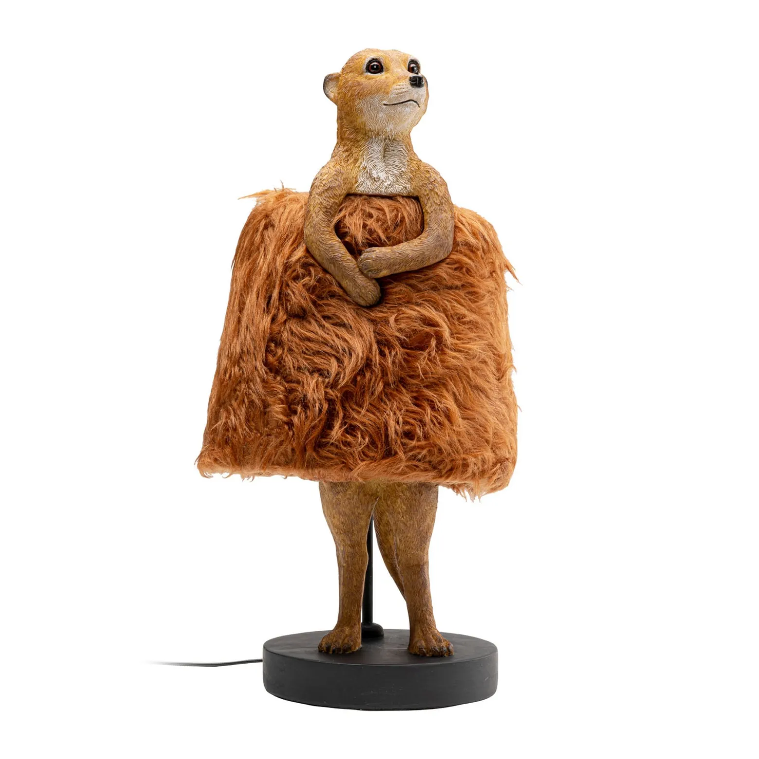 Kare pöytävalaisin Animal Meerkat Fur, ruskea, 51 cm, E14