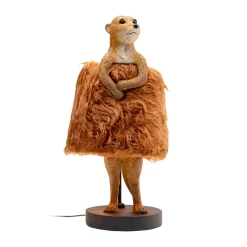 Kare pöytävalaisin Animal Meerkat Fur, ruskea, 51 cm, E14