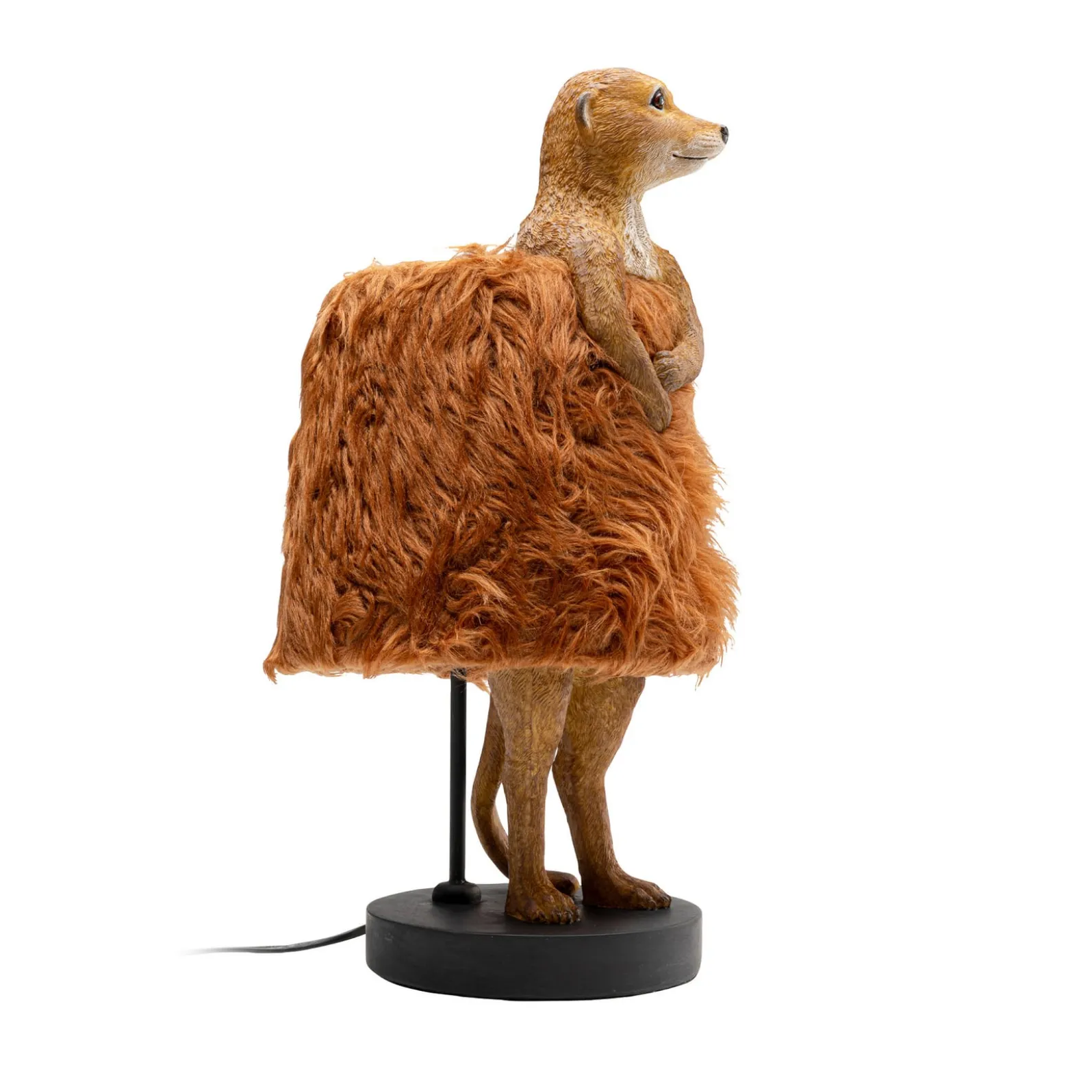 Kare pöytävalaisin Animal Meerkat Fur, ruskea, 51 cm, E14