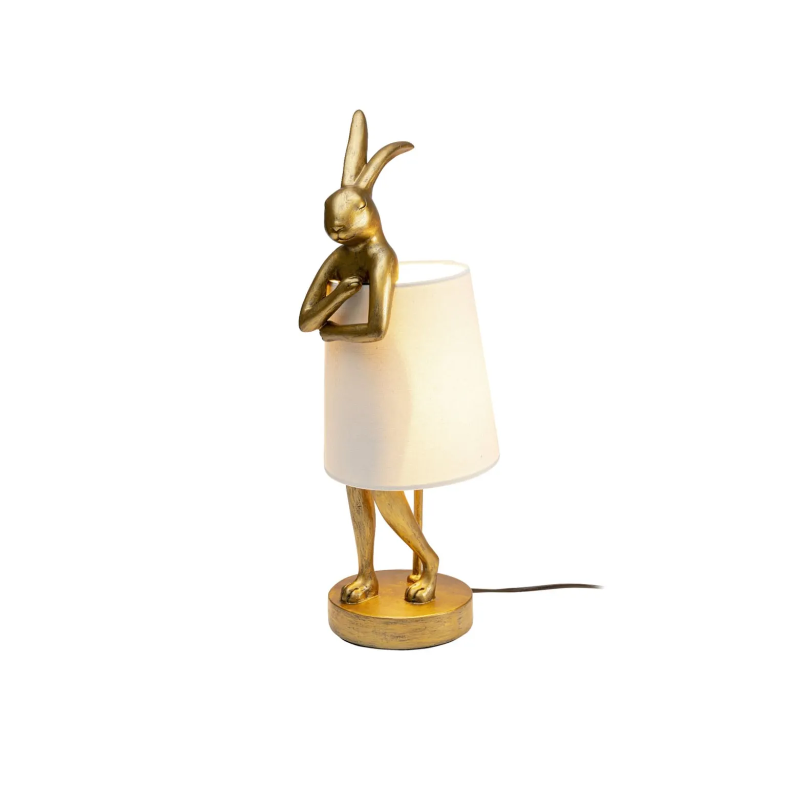 Kare pöytävalaisin Animal Rabbit, kulta/valkoinen, korkeus 50 cm