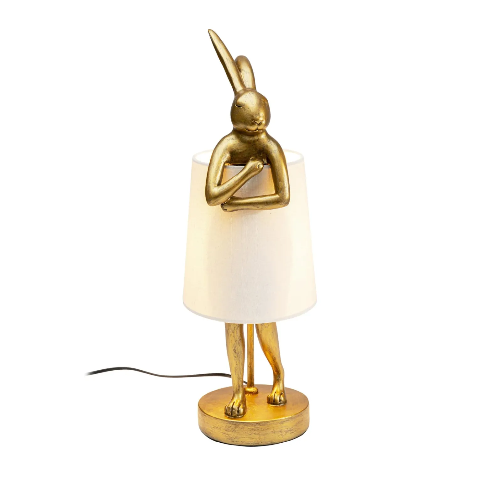Kare pöytävalaisin Animal Rabbit, kulta/valkoinen, korkeus 50 cm