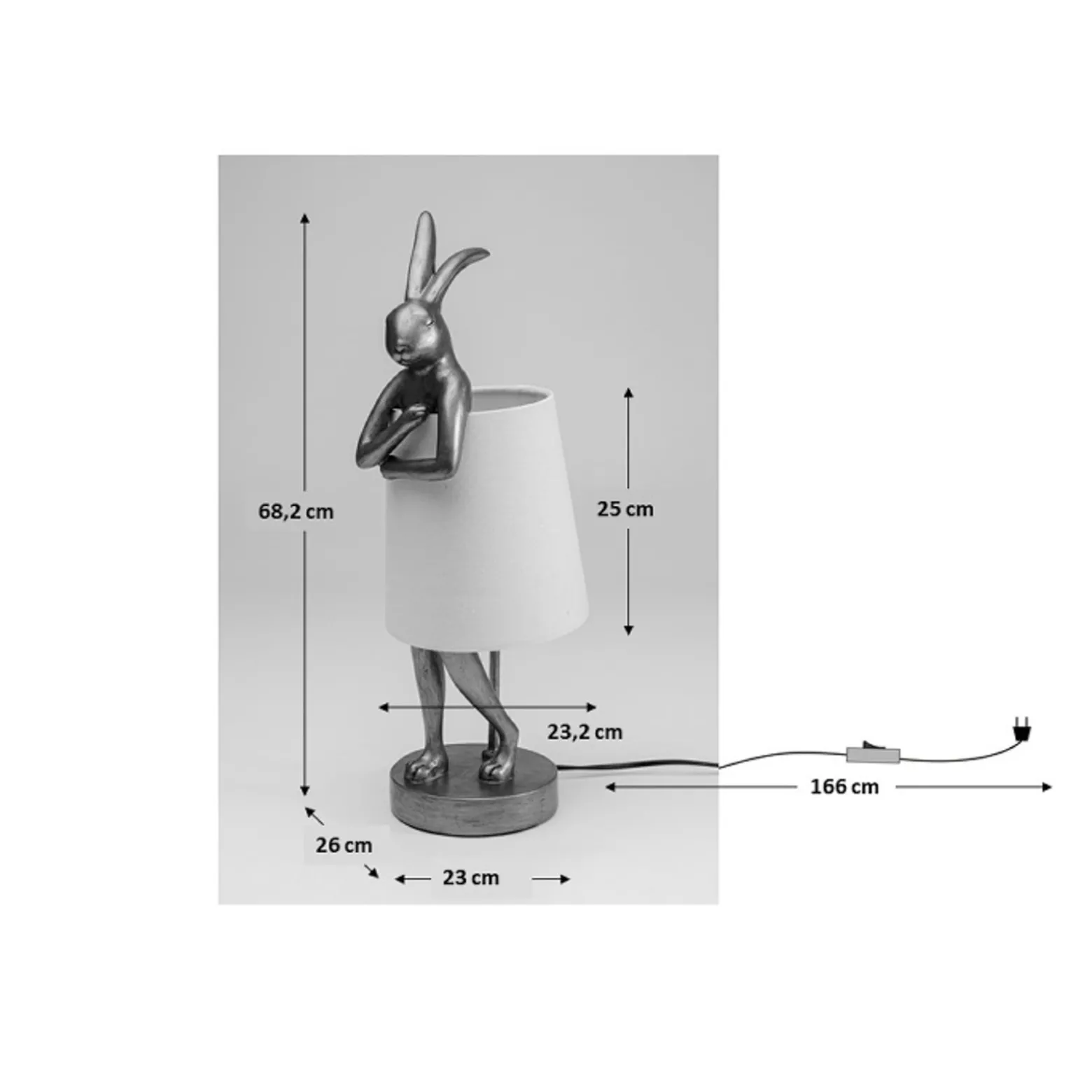Kare pöytävalaisin Animal Rabbit, kulta/vihreä, 68 cm, E14