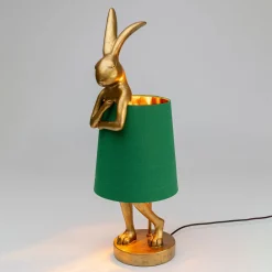 Kare pöytävalaisin Animal Rabbit, kulta/vihreä, 68 cm, E14