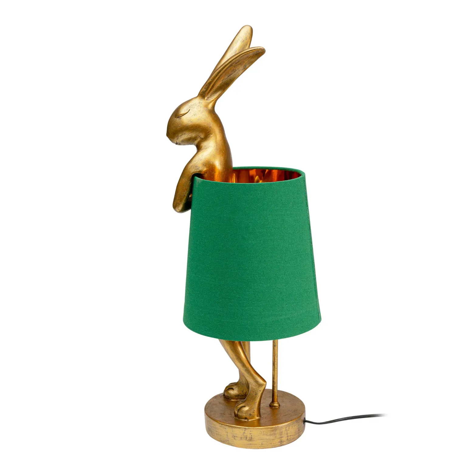 Kare pöytävalaisin Animal Rabbit, kulta/vihreä, 68 cm, E14