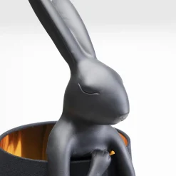 Kare pöytävalaisin Animal Rabbit, musta/kultainen, 68 cm, E14