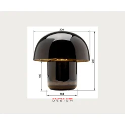 Kare pöytävalaisin Mushroom, musta, metalli, 20 cm, E14