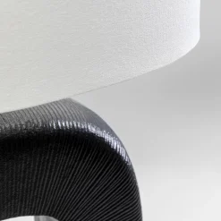 KARE Tube pöytävalaisin, musta/valkoinen, pellavatekstiiliä, korkeus 79 cm