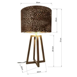 Kare Wildlife -pöytävalaisin, ruskea, teräs, korkeus 51 cm, E27